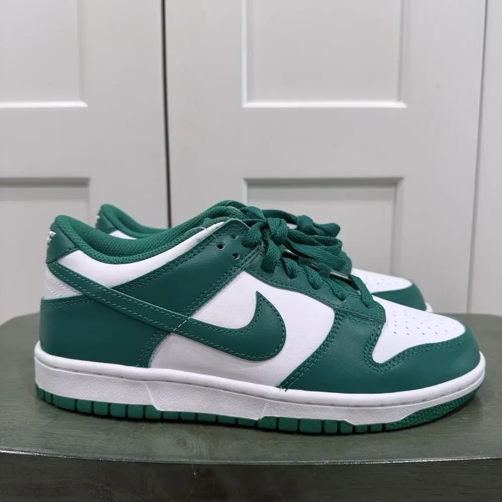 Nike Kids Green and White Low Top Sneakers